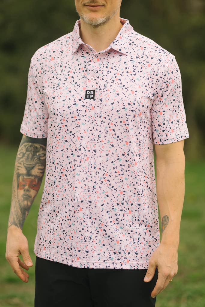 Pink Paint Splatter Polo