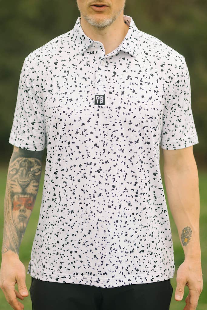 White Paint Splatter Polo