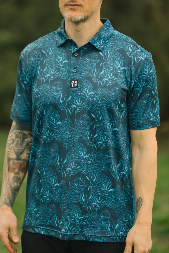 Dark Blue Palm Polo